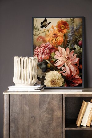 VINTAGE FLOWERS Wanddecoratie